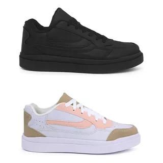 Kit Dois Tenis Casual Despojado Skate Academia Passeio Leve