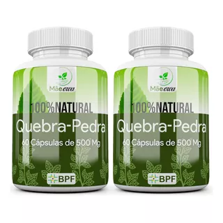 Chá Quebra Pedra Em Cápsulas 500 Mg 100% Natural Kit 2 Potes