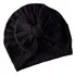 Gorro De Bebe Turbante Algodon Negro 0 A 6 Meses Texturado