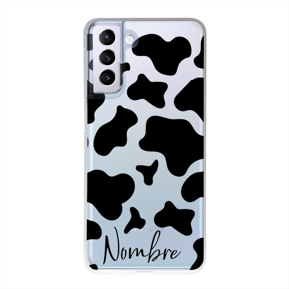 Funda Galaxy Animal Print Vaca Con Tu Nombre