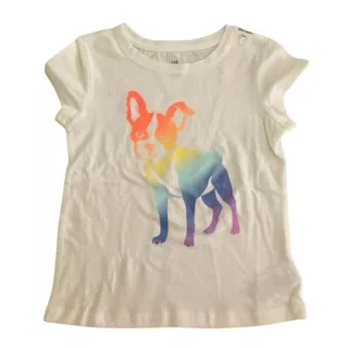 Gap Blusa Con Perrito Manga Corta Niña Talla (xs 4-5, (s 6-7