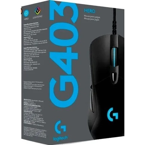 Mouse Gamer G403 Hero Original Usb Logitech G Color Negro