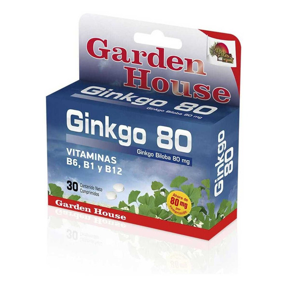 Ginkgo 80 Garden House Vitamina B1 B6 Y B12 X 30comprimidos Sabor Sin sabor