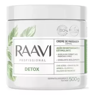 Creme De Massagem Corporal Detox Raavi 500g Profissional Tipo De Embalagem Pote