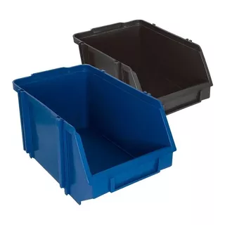 Caixa Bin Organizadora Plástica Nº5 Azul Caixa Com 100 Peças