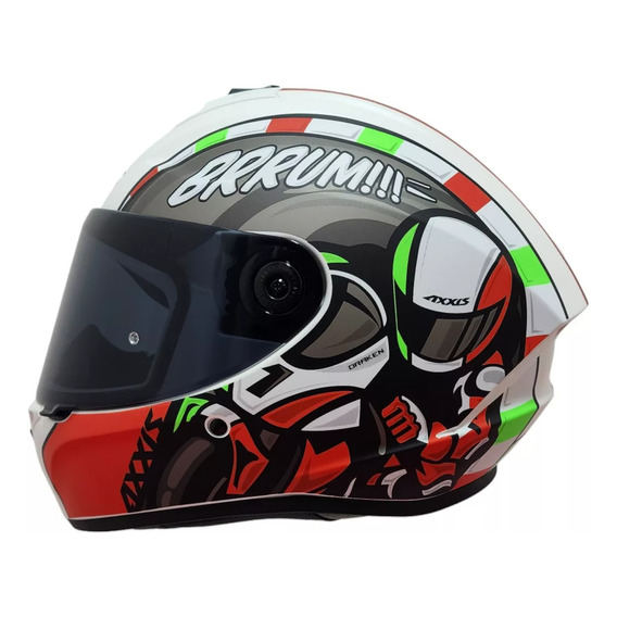 Casco Cerrado Axxis Draken Sprint D5 Rojo Mate Con Mica Humo