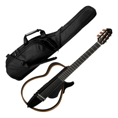 Guitarra Electroacústica Yamaha Silent Cuerdas De Acero Translucent Black Con Funda Color Negro