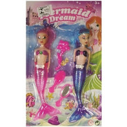10 Bonecas Sereia Mermaid Dream Com Luz Espelho Oferta.