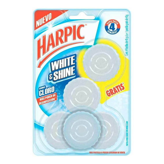 Pastillas Limpiadoras Harpic White And Shine 5 Piezas De 45g