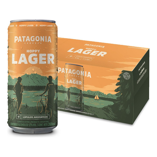 Cerveza Patagonia Hoppy Lager lata 269 mL 10 unidades