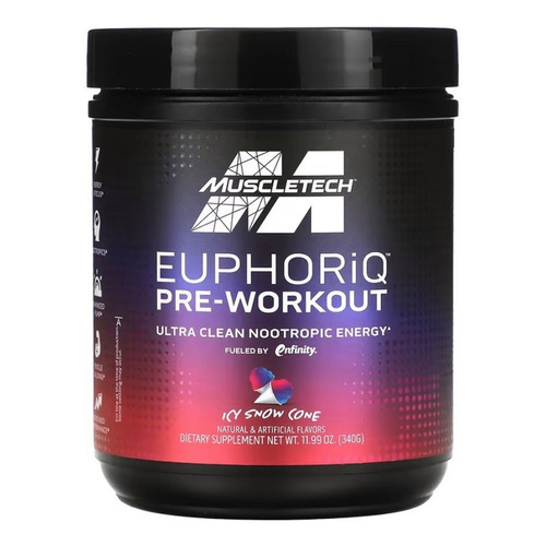 Muscletech Pre Entreno - Euphoriq Pre-workout - 20 Ser - Usa Sabor Icy Snow Cone