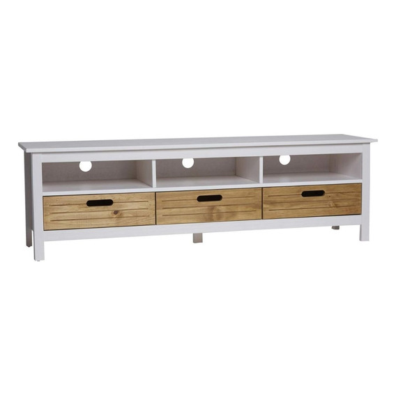 Rack Tv - Lcd - Led - Living - Comedor - Madera - Mueble Lcm Color Blanco/miel