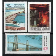 Argentina 3 Sellos Mint Obras De Infraestructura 2° Año 1974