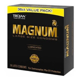 Condones Trojan Magnum Grande L 36 Pzas Preservtaivos Large