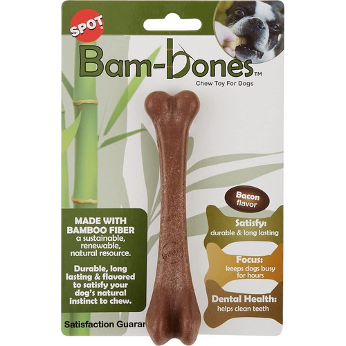 Bam Bones Hueso Mordedor Mediano En Bamboo Color Marrón Claro