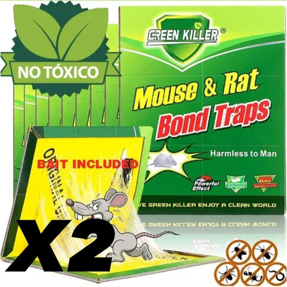 X2 Trampa Adhesiva Grande Pegamento Mata Rata Raton Laucha 
