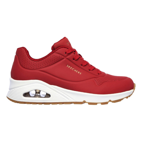Tenis Skechers Mujer Uno - Stand On Air Rojo - Blanco - Tall