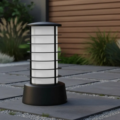 Farito De Piso Aluminio D100/2 5 Louver E27 Negro Negro