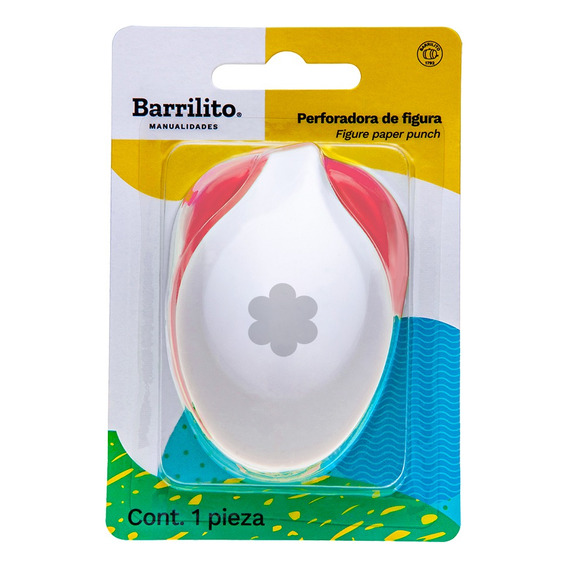 Perforadora De Papel Barrilito Jumbo Diferentes Figuras Color Rojo Forma De La Perforación Flor