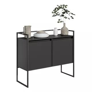 Buffet Aparador Industrial 2 Portas Madri Preto