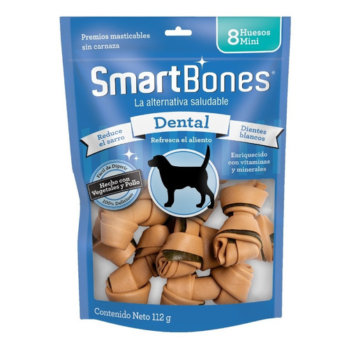 Smartbones Premios Perros Dental Pollo Veget Sin Carnaza 8pz