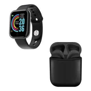 Combo Reloj Smartwatch D20 + Auriculares Inalámbricos Negro