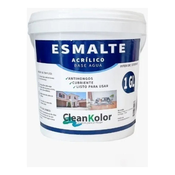 Pintura Esmalte Blanco Galón 3.78 Lts Clean Color Antihongos