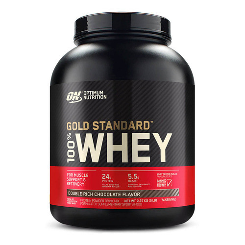 Suplemento En Polvo Optimum Nutrition Proteína Gold Standard 100% Whey Proteína Sabor Double Rich Chocolate En Pote De 2.27kg