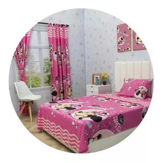 Sábanas Infantiles Con Cortinas. Cama Sencilla