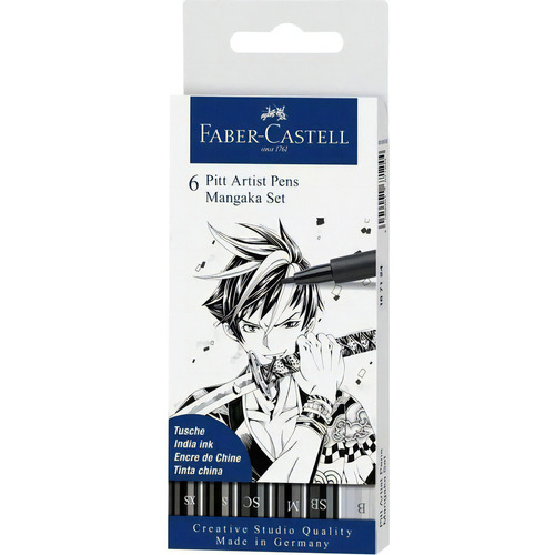 Marcadores Pitt Artist Mangaka Set X 6 Faber Castell
