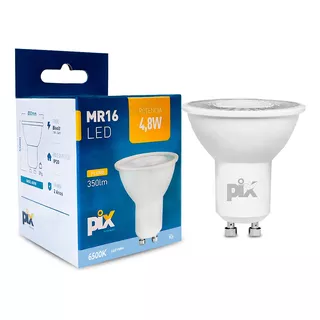 Kit 4 Lâmpada Dicróica Mr16 Led Pix 4000k 4,8w 350lm Gu10