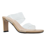 Sandalias Blanco De Tacon Casuales Zapatos Mujer Glynn 9210