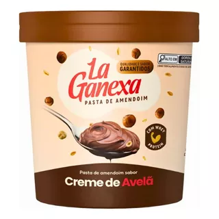 Pasta Amendoim Creme De Avelã La Ganexa Com Whey Protein 1kg