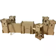 Castillo Fuerte Medieval Fibrofacil Mdf Apto Playmobil Unico
