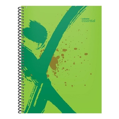 Cuaderno Universitario Espiral Ledesma Essential 22x29 84 Hs Color RAYA VERDE
