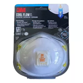 3m Respirador Barbijo 8511 C/válvula N95 Cool Flow Pack X 2 Color Blanco