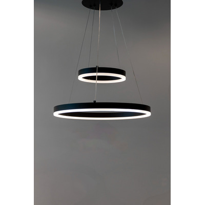 Colgante Led Tecnion Doble Aro Tecnologia Arqe Gestual Cie Negro
