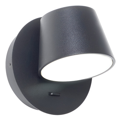 Apli Velador De Pared York C/mov E Interrup. Negro Led 6w Negro
