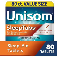 Unisom Sleeptabs Sueño Rápido Doxilamina 80 Tabletas 25 Mg 