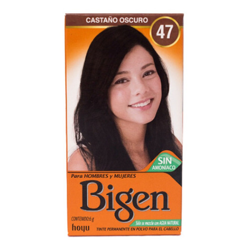 Kit Tintura Bigen  Tinte para cabello tono 47 castaño oscuro para cabello