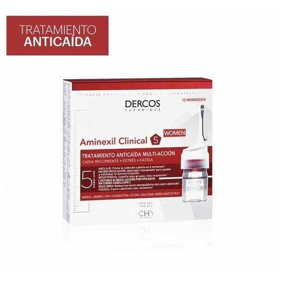 Vichy Dercos Aminexil Clinical 5mujer Anticaida Ampollas X12