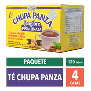 (4 Cajas) Té Chupa Panza (jengibre, Piña Y Linaza) Gn+vida
