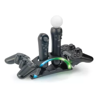 Cargador Para Cargar 2 Sony Dualshock 3 Y 2 Ps3 Move Simultaneamente - 220v Directo Color Negro