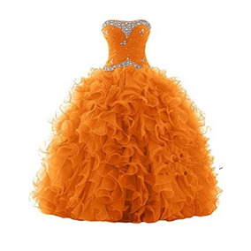vestido de 15 anos laranja