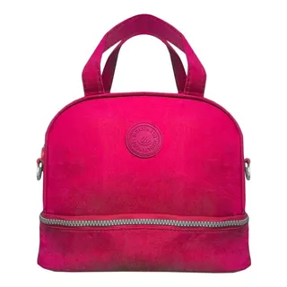 Bolsa Lancheira Termica Semi Impermeavel Necessaire Compacta Cor Rosa Pink