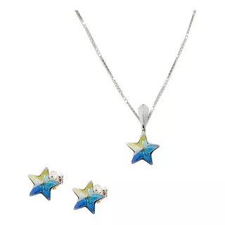 Conjunto Set Plata 925 Cristales De Swarovksi® Estrella