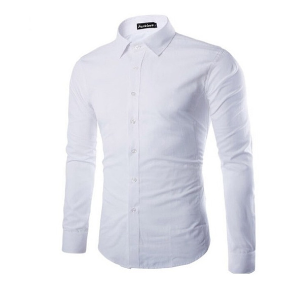 Camisas Elegantes Casual Slim Fit Manga Larga Para Hombres