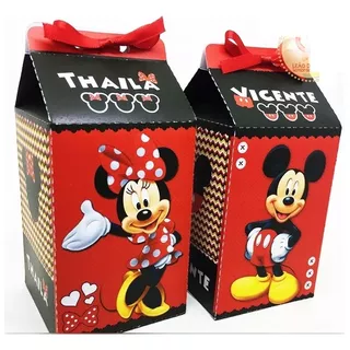 Caixa Milk Minnie E  Mickey 10 Unidades