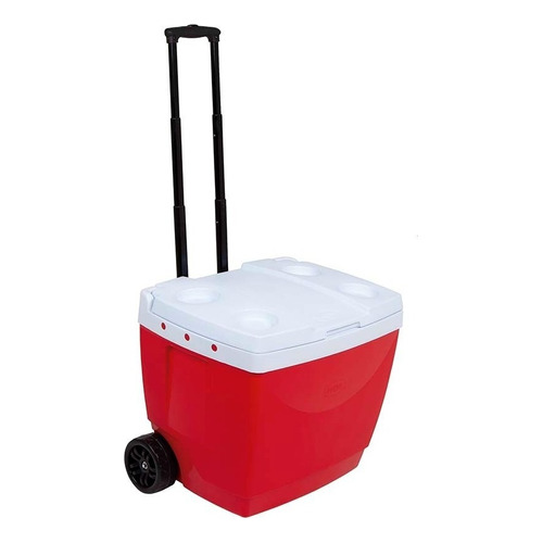 Caja térmica Mor de 42 litros con rueda, color rojo