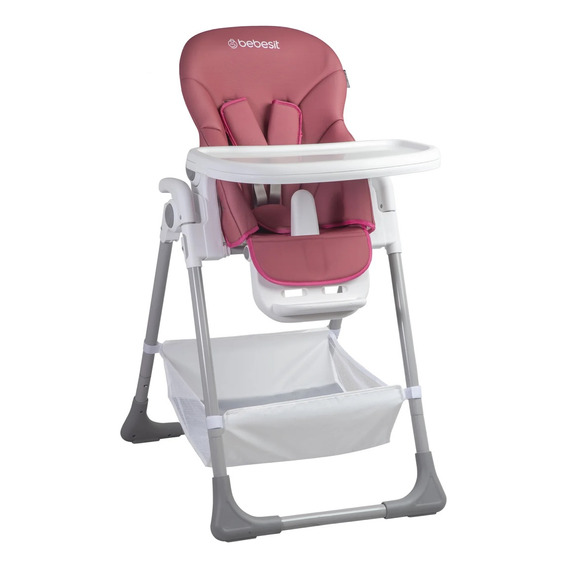 Silla De Comer Snack Plegable Compacta Con Alturas Bebesit Color Rosa Liso